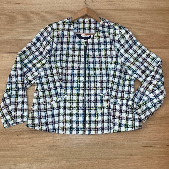 Millers - Long Sleeve Zip boucle jacket multi coloured check - Size 20 - Picture 2 of 8
